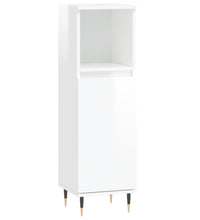 Badschrank Hochglanz-Weiß 30x30x100 cm Holzwerkstoff
