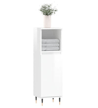 Badschrank Hochglanz-Weiß 30x30x100 cm Holzwerkstoff