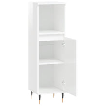 Badschrank Hochglanz-Weiß 30x30x100 cm Holzwerkstoff
