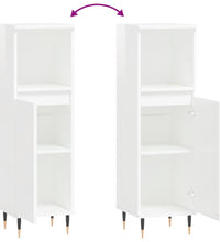 Badschrank Hochglanz-Weiß 30x30x100 cm Holzwerkstoff