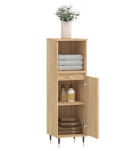 Badschrank Sonoma-Eiche 30x30x100 cm Holzwerkstoff