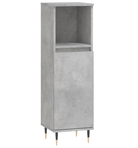 Badschrank Betongrau 30x30x100 cm Holzwerkstoff
