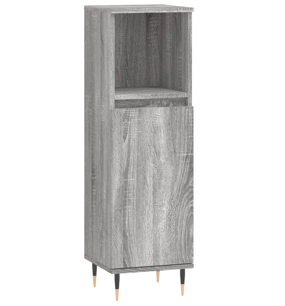 Badschrank Grau Sonoma 30x30x100 cm Holzwerkstoff