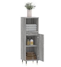 Badschrank Grau Sonoma 30x30x100 cm Holzwerkstoff