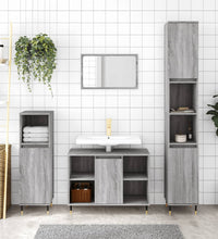 Badschrank Grau Sonoma 30x30x100 cm Holzwerkstoff