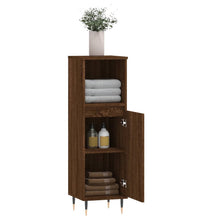 Badschrank Braun Eichen-Optik 30x30x100 cm Holzwerkstoff