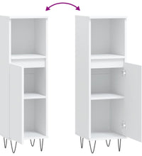 Badschrank Weiß 30x30x100 cm Holzwerkstoff