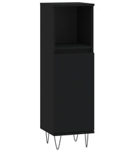 Badschrank Schwarz 30x30x100 cm Holzwerkstoff