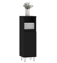 Badschrank Schwarz 30x30x100 cm Holzwerkstoff