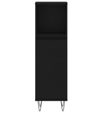 Badschrank Schwarz 30x30x100 cm Holzwerkstoff