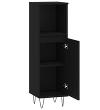 Badschrank Schwarz 30x30x100 cm Holzwerkstoff