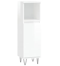 Badschrank Hochglanz-Weiß 30x30x100 cm Holzwerkstoff