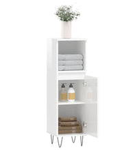 Badschrank Hochglanz-Weiß 30x30x100 cm Holzwerkstoff