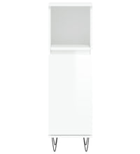 Badschrank Hochglanz-Weiß 30x30x100 cm Holzwerkstoff