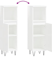 Badschrank Hochglanz-Weiß 30x30x100 cm Holzwerkstoff