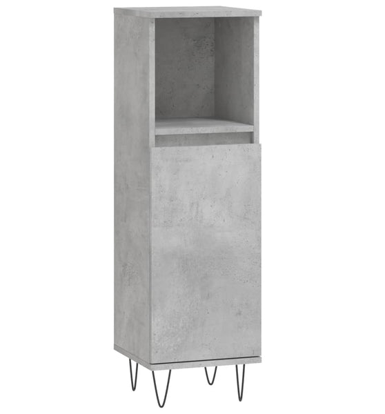 Badschrank Betongrau 30x30x100 cm Holzwerkstoff