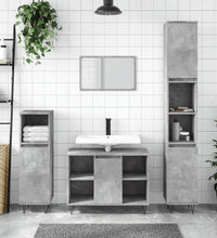 Badschrank Betongrau 30x30x100 cm Holzwerkstoff