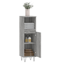 Badschrank Grau Sonoma 30x30x100 cm Holzwerkstoff