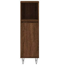 Badschrank Braun Eichen-Optik 30x30x100 cm Holzwerkstoff