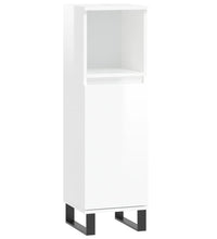 Badschrank Hochglanz-Weiß 30x30x100 cm Holzwerkstoff