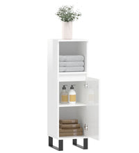 Badschrank Hochglanz-Weiß 30x30x100 cm Holzwerkstoff