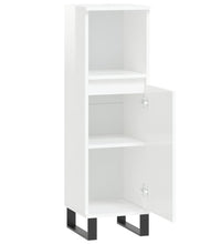 Badschrank Hochglanz-Weiß 30x30x100 cm Holzwerkstoff