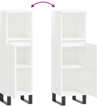 Badschrank Hochglanz-Weiß 30x30x100 cm Holzwerkstoff
