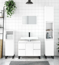 Badschrank Hochglanz-Weiß 30x30x100 cm Holzwerkstoff
