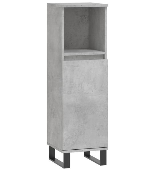 Badschrank Betongrau 30x30x100 cm Holzwerkstoff