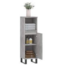 Badschrank Betongrau 30x30x100 cm Holzwerkstoff