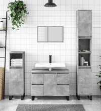 Badschrank Betongrau 30x30x100 cm Holzwerkstoff