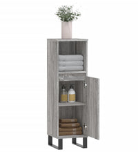 Badschrank Grau Sonoma 30x30x100 cm Holzwerkstoff