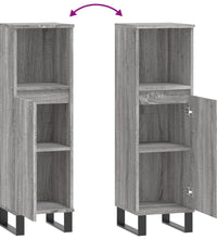 Badschrank Grau Sonoma 30x30x100 cm Holzwerkstoff