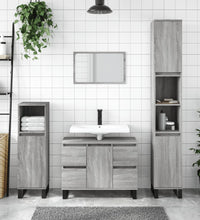 Badschrank Grau Sonoma 30x30x100 cm Holzwerkstoff