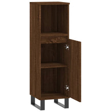 Badschrank Braun Eichen-Optik 30x30x100 cm Holzwerkstoff