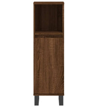 Badschrank Braun Eichen-Optik 30x30x100 cm Holzwerkstoff