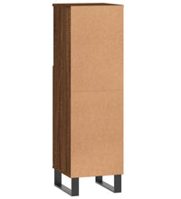 Badschrank Braun Eichen-Optik 30x30x100 cm Holzwerkstoff
