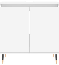 Badezimmerschrank Weiß 58x33x60 cm Holzwerkstoff