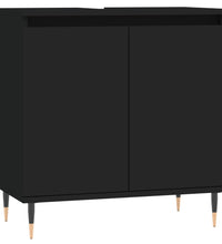 Badschrank Schwarz 58x33x60 cm Holzwerkstoff