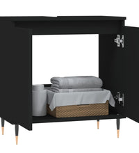 Badschrank Schwarz 58x33x60 cm Holzwerkstoff