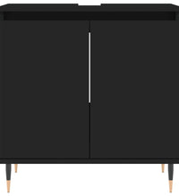 Badschrank Schwarz 58x33x60 cm Holzwerkstoff
