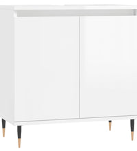 Badschrank Hochglanz-Weiß 58x33x60 cm Holzwerkstoff