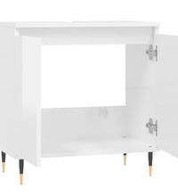 Badschrank Hochglanz-Weiß 58x33x60 cm Holzwerkstoff