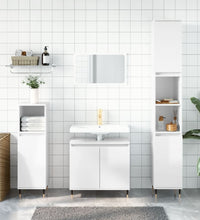 Badschrank Hochglanz-Weiß 58x33x60 cm Holzwerkstoff