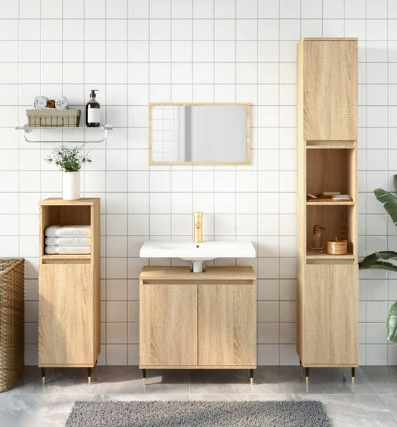 Badschrank Sonoma-Eiche 58x33x60 cm Holzwerkstoff