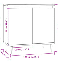 Badschrank Betongrau 58 x 33 x 60 cm Holzwerkstoff