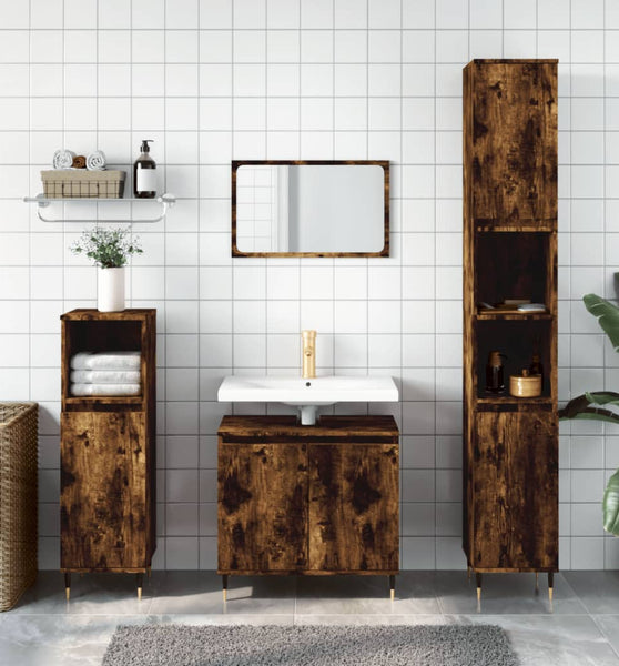 Badschrank Räuchereiche 58x33x60 cm Holzwerkstoff