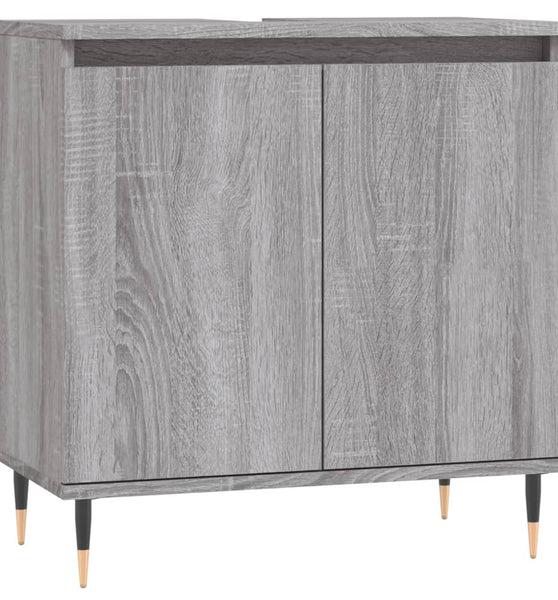 Badschrank Grau Sonoma 58x33x60 cm Holzwerkstoff