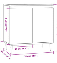 Badschrank Grau Sonoma 58x33x60 cm Holzwerkstoff