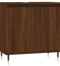Badschrank Braun Eichen-Optik 58x33x60 cm Holzwerkstoff